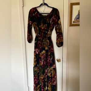 Vintage Abercrombie & Fitch Multicolor Floral Long Sleeve Dress